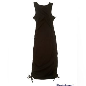 New aéropostale black racer back ribbed  dress with scrunch sides